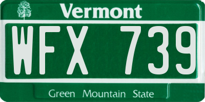 VT license plate WFX739