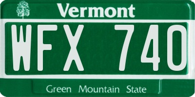 VT license plate WFX740