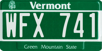 VT license plate WFX741