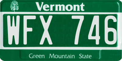 VT license plate WFX746