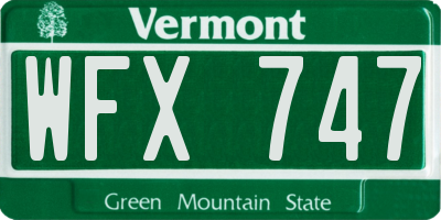 VT license plate WFX747