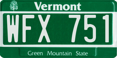 VT license plate WFX751