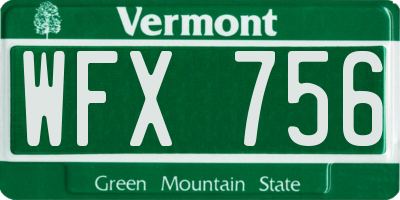 VT license plate WFX756