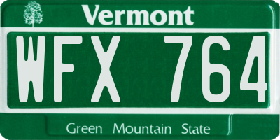 VT license plate WFX764