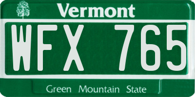 VT license plate WFX765