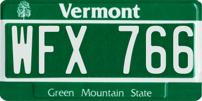 VT license plate WFX766