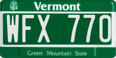 VT license plate WFX770