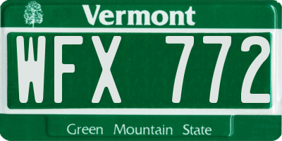 VT license plate WFX772