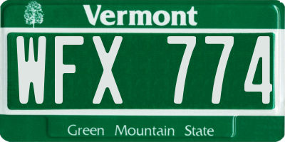 VT license plate WFX774