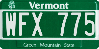 VT license plate WFX775