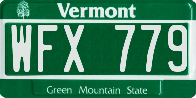 VT license plate WFX779