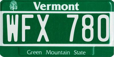 VT license plate WFX780