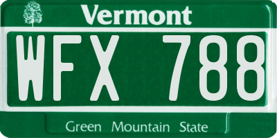 VT license plate WFX788