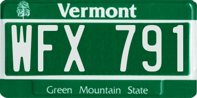 VT license plate WFX791