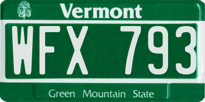 VT license plate WFX793