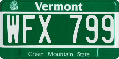VT license plate WFX799