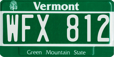 VT license plate WFX812