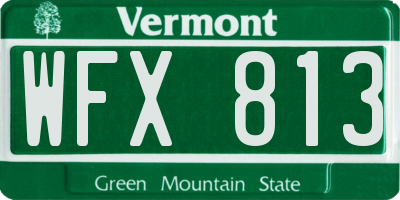 VT license plate WFX813