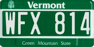 VT license plate WFX814