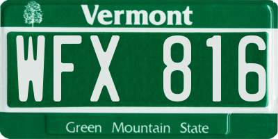 VT license plate WFX816