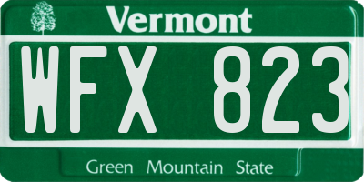VT license plate WFX823