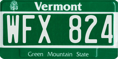 VT license plate WFX824