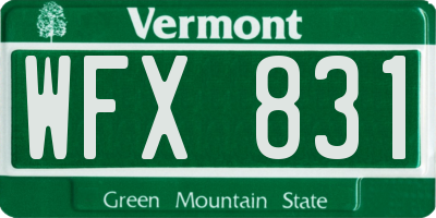 VT license plate WFX831