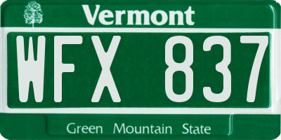 VT license plate WFX837