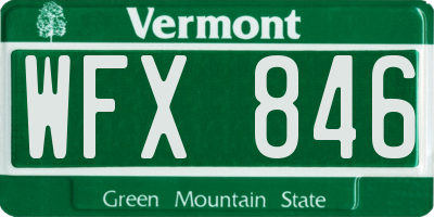 VT license plate WFX846
