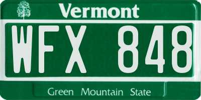 VT license plate WFX848