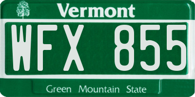 VT license plate WFX855