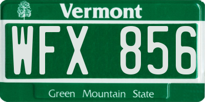 VT license plate WFX856