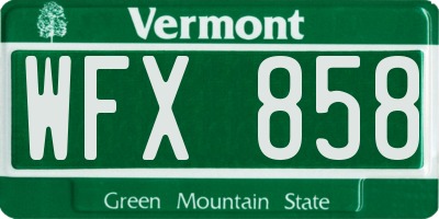 VT license plate WFX858