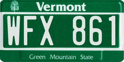 VT license plate WFX861