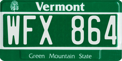 VT license plate WFX864