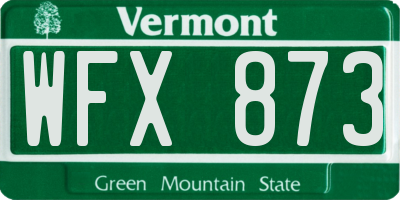 VT license plate WFX873