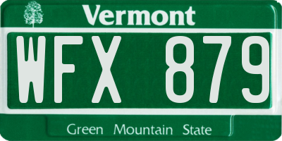 VT license plate WFX879