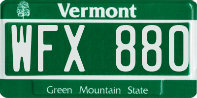 VT license plate WFX880