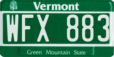VT license plate WFX883