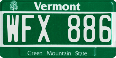 VT license plate WFX886