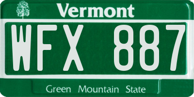VT license plate WFX887