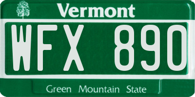 VT license plate WFX890