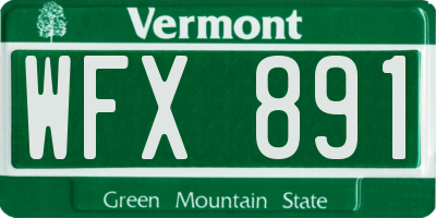VT license plate WFX891