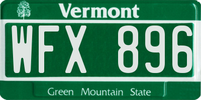 VT license plate WFX896