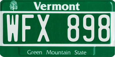 VT license plate WFX898