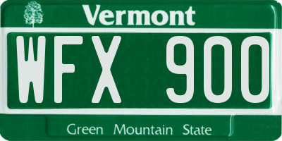 VT license plate WFX900