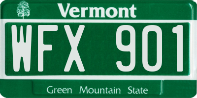 VT license plate WFX901