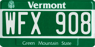 VT license plate WFX908
