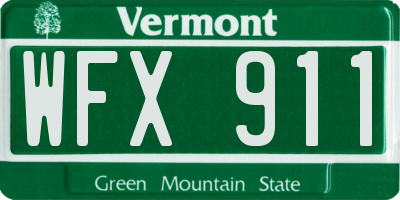 VT license plate WFX911