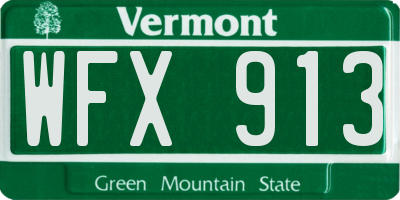 VT license plate WFX913